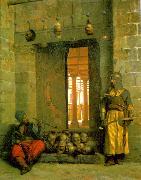 Jean Leon Gerome Heads of the Rebel Beys at the Mosque of El Hasanein oil painting on canvas